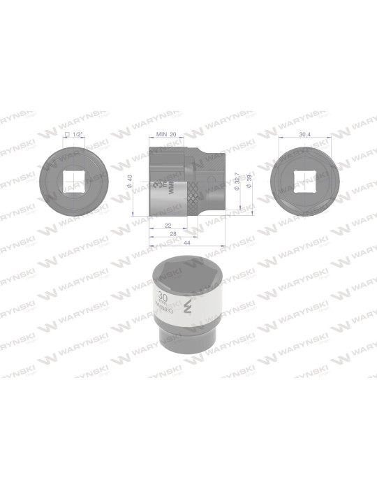 NASADKA SZEŚCIOKĄTNA 1/2"30MM Waryński
WMN033