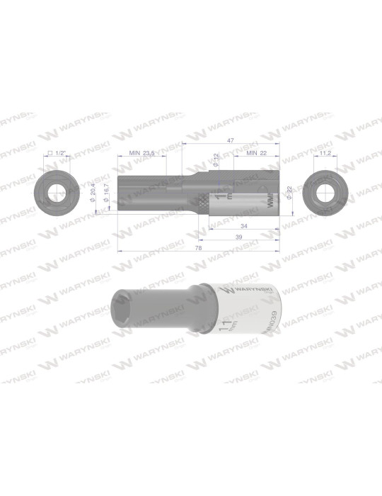 NASADKA SZEŚCIOKĄTNA 1/2"11MM DŁUGA Waryński
WMN039