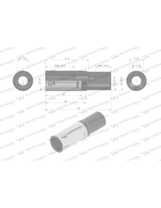 NASADKA SZEŚCIOKĄTNA 1/2"17MM DŁUGA Waryński
WMN045
