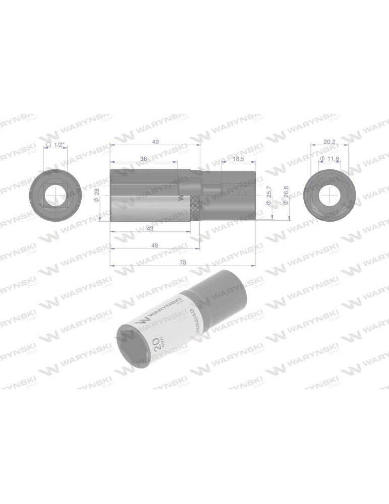 NASADKA SZEŚCIOKĄTNA 1/2"20MM DŁUGA Waryński
WMN048