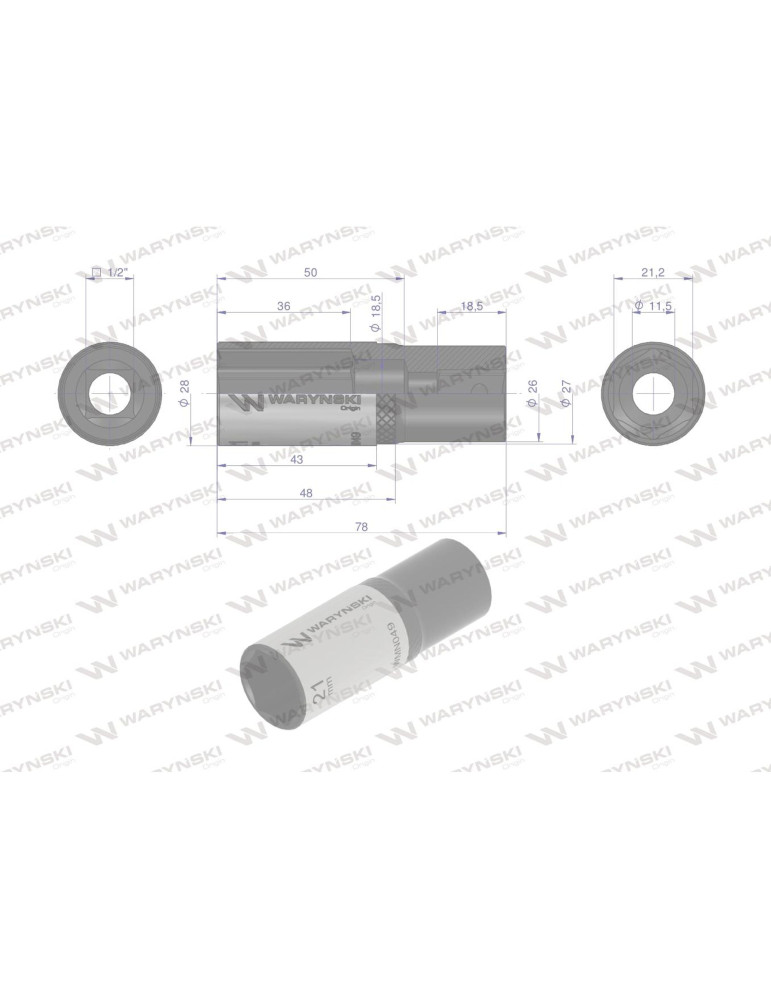 NASADKA SZEŚCIOKĄTNA 1/2"21MM DŁUGA Waryński
WMN049
