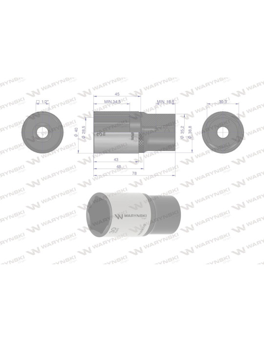 NASADKA SZEŚCIOKĄTNA 1/2"30MM DŁUGA Waryński
WMN058