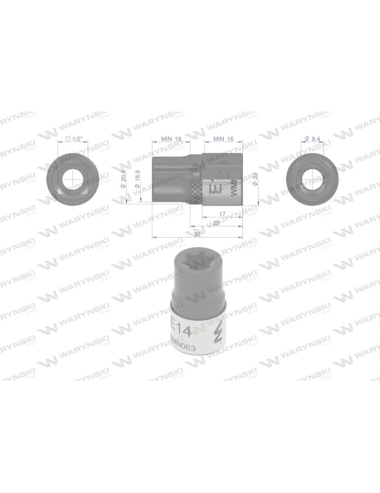NASADKA STAR 1/2" E14 Waryński
WMN063