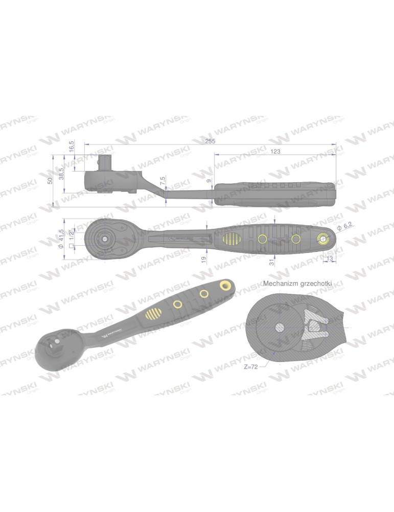 GRZECHOTKA 1/2" 72TODGIĘTA Waryński
WMR010