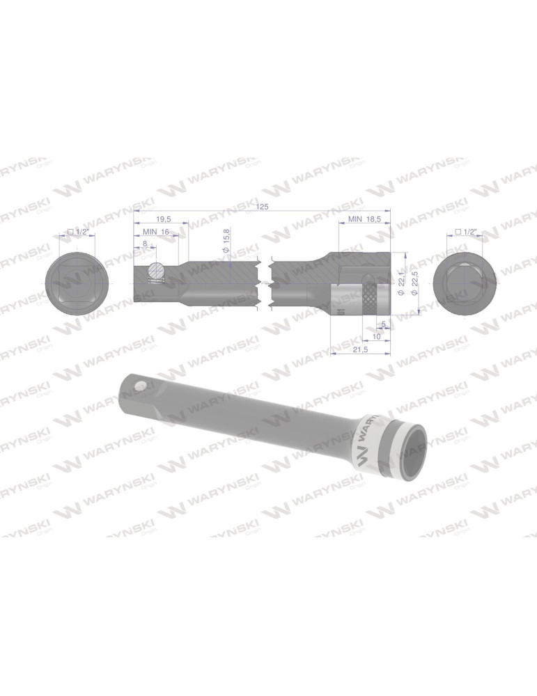 PRZEDŁUŻKA 1/2" 125MM Waryński
WMN131
