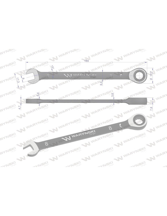 KLUCZ PŁASKO-OCZKOWY 8MM Z GRZECH Waryński
WMK047 72 zęby