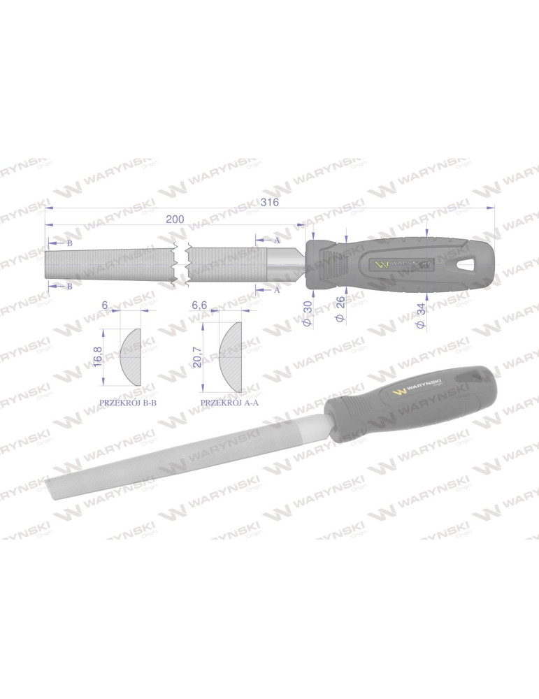 PILNIK PÓŁOKRĄGŁY 200MM Waryński
WMF005