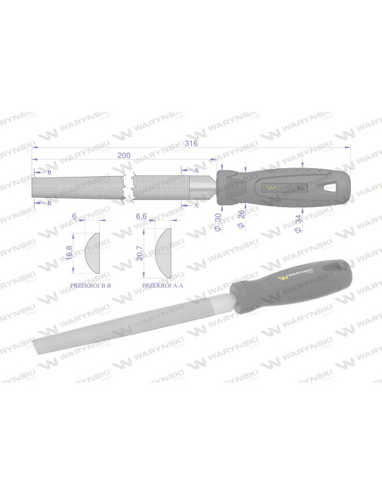 PILNIK PÓŁOKRĄGŁY 200MM Waryński
WMF005