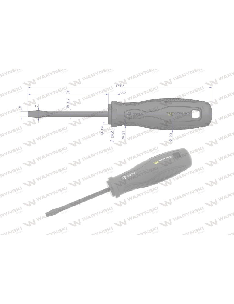 WKRĘTAK PŁASKI 5X75 WARYŃSKI
WMW004 Stal SVCM

