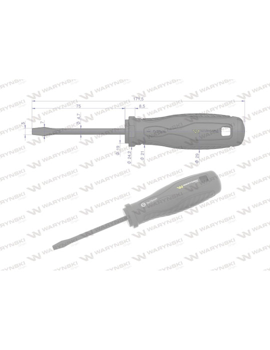 WKRĘTAK PŁASKI 5X75 WARYŃSKI
WMW004 Stal SVCM
