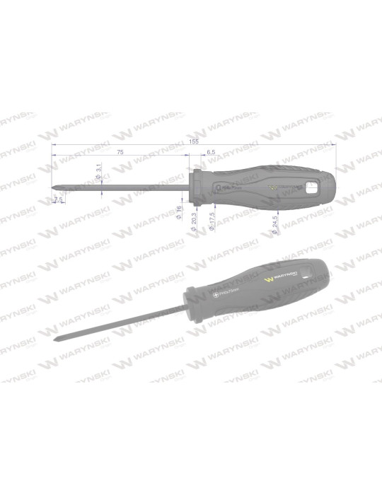 WKRĘTAK PH0 75mm WARYŃSKI
WMW010