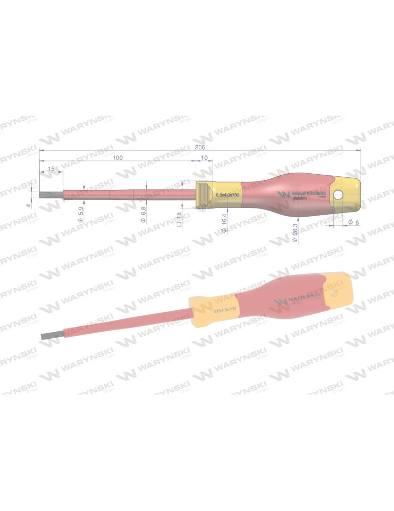 WKRĘTAK PŁASKI IZOLOWANY 4X100 Waryński
WMW041 stal S2