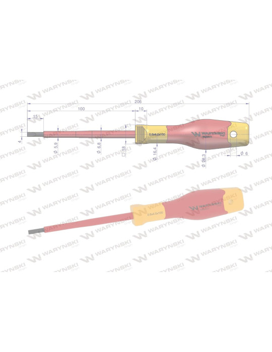 WKRĘTAK PŁASKI IZOLOWANY 4X100 Waryński
WMW041 stal S2