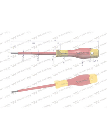 WKRĘTAK PŁASKI IZOLOWANY 3X100 Waryński
WMW040 VDE stalS2 2