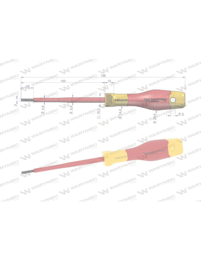WKRĘTAK PŁASKI IZOLOWANY 3X100 Waryński
WMW040 VDE stalS2