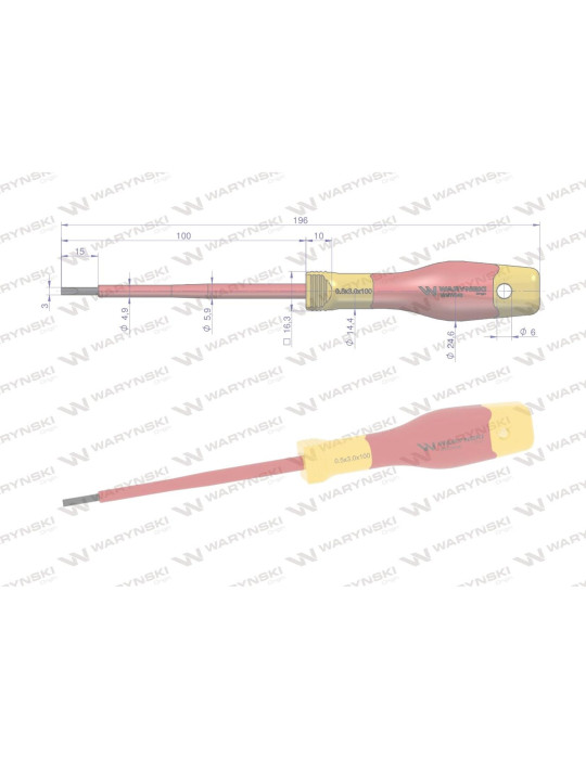 WKRĘTAK PŁASKI IZOLOWANY 3X100 Waryński
WMW040 VDE stalS2