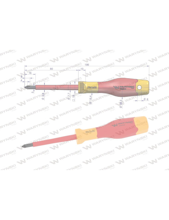 WKRĘTAK PH1 80MM IZOLOWANY Waryński
WMW048 VDE stal S2