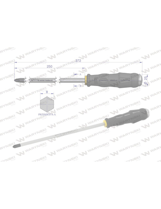 WKRĘTAK DO POBIJANIA  PH3X250MM Waryński
WMW064
