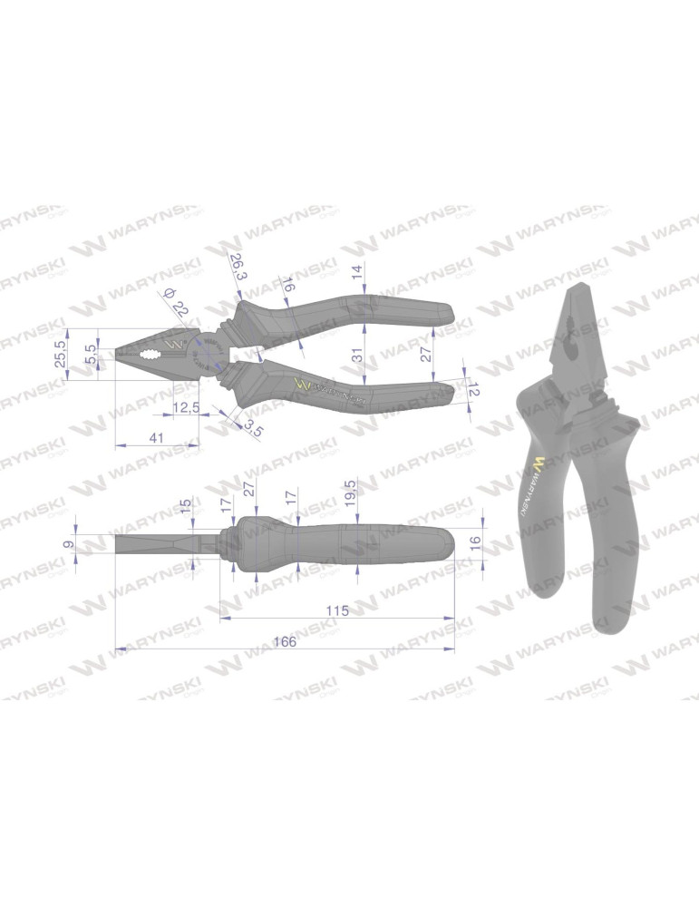 SZCZYPCE UNIWERSALNE 160MM WARYŃSKI
WMP001