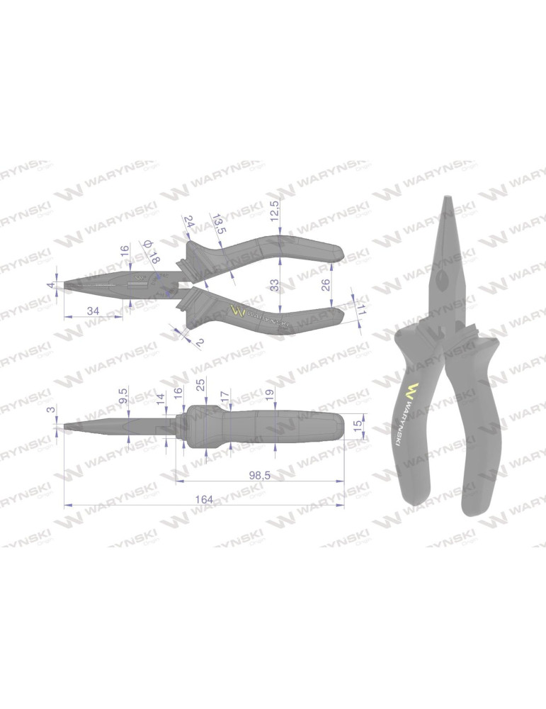 SZCZYPCE WYDŁUŻONE PROSTE 160MM
WMP004