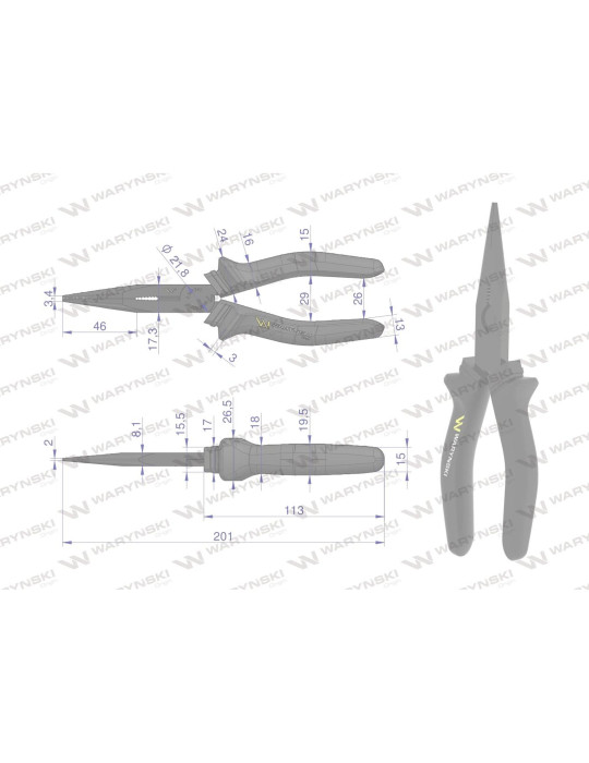 SZCZYPCE WYDŁUŻONE PROSTE 200MM Waryński
WMP006