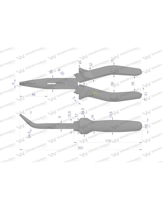 SZCZYPCE WYDŁUŻONE WYGIĘTE 200MM Waryński
WMP011