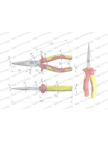 SZCZYPCE IZOLOW. WYDŁ PROSTE 200MM Waryński
WMP017 2