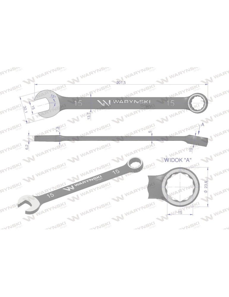 KLUCZ PŁASKO-OCZKOWY 15MM STANDART Waryński
WMK025