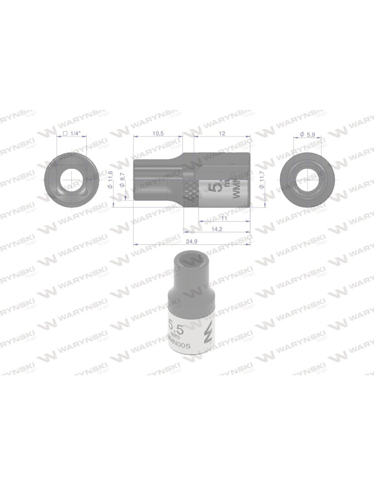 NASADKA DWUNASTOKĄTNA 1/4"5,5MM Waryński
WMN005