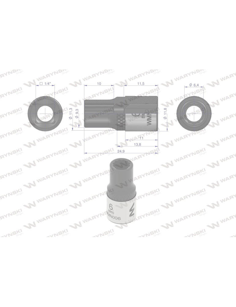 NASADKA DWUNASTOKĄTNA 1/4"6MM Waryński
WMN006