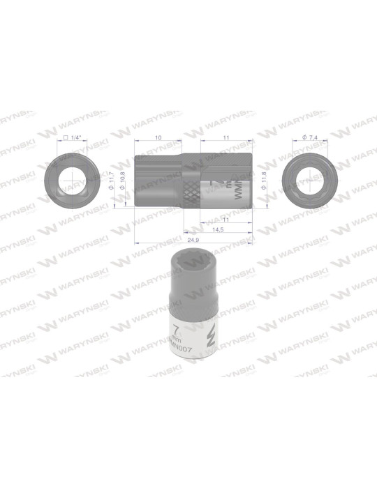 NASADKA DWUNASTOKĄTNA 1/4"7MM Waryński
WMN007