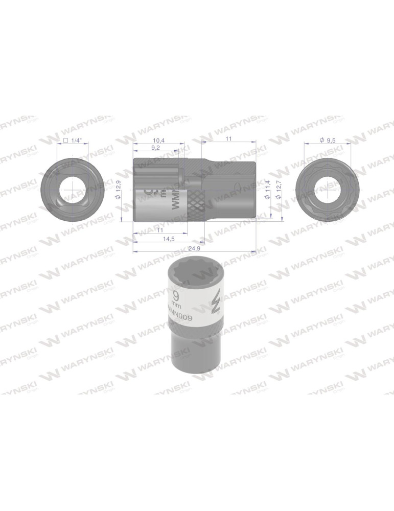 NASADKA DWUNASTOKĄTNA 1/4"9MM Waryński
WMN009