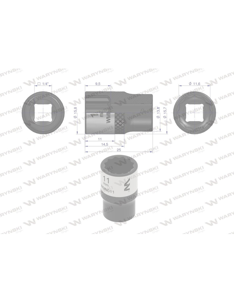 NASADKA DWUNASTOKĄTNA 1/4"11MM Waryński
WMN011