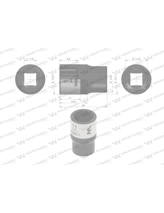 NASADKA DWUNASTOKĄTNA 1/4"11MM Waryński
WMN011
