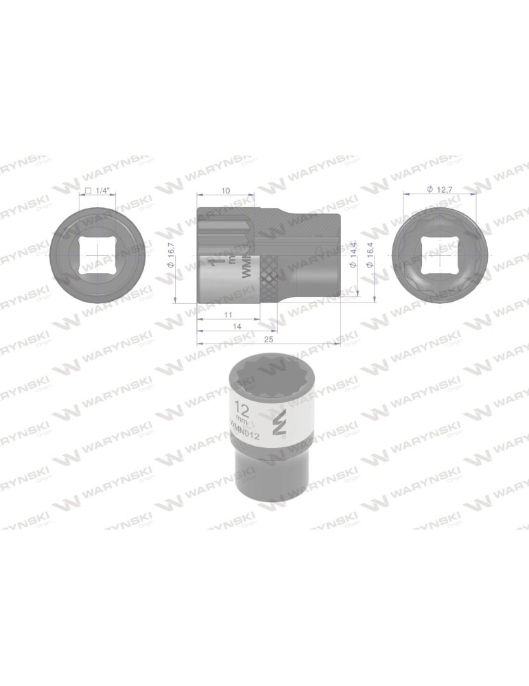 NASADKA DWUNASTOKĄTNA 1/4"12MM Waryński
WMN012
