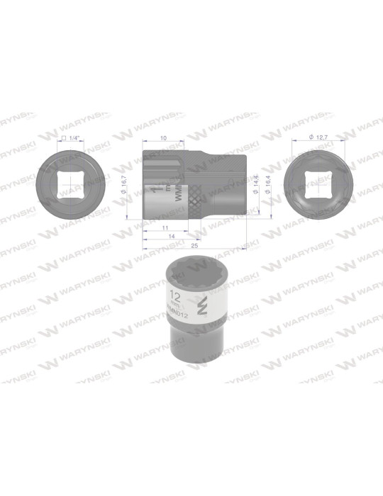 NASADKA DWUNASTOKĄTNA 1/4"12MM Waryński
WMN012
