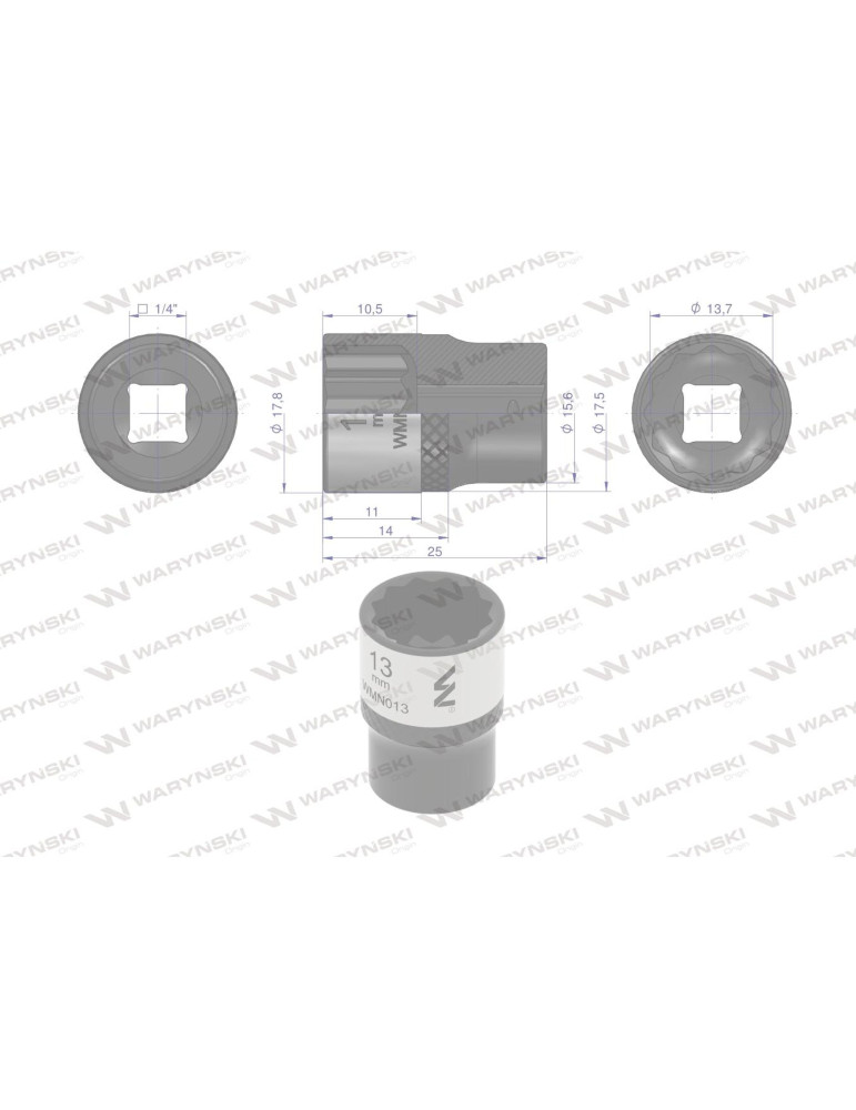 NASADKA DWUNASTOKĄTNA 1/4"13MM Waryński
WMN013