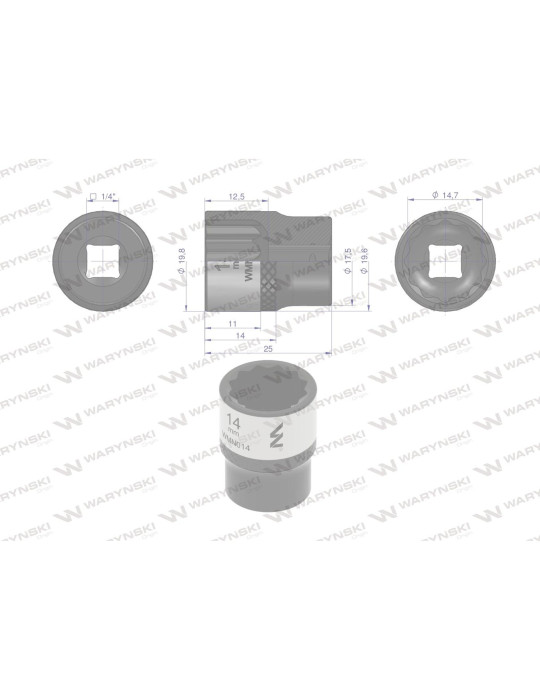 NASADKA DWUNASTOKĄTNA 1/4"14MM Waryński
WMN014