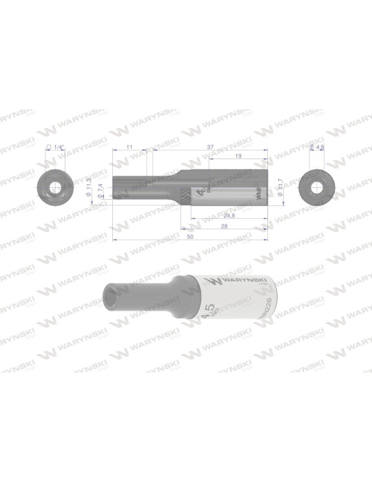 NASADKA DWUNASTOKĄTNA 1/4"4,5MM DŁUGA Waryński
WMN226