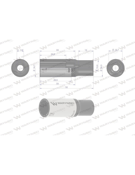 NASADKA DWUNASTOKĄTNA 1/4"12MM DŁUGA Waryński
WMN235
