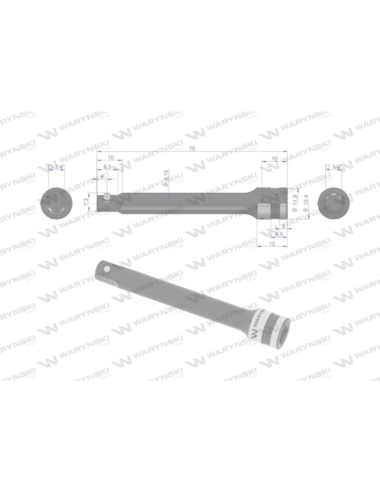 PRZEDŁUŻKA 1/4" 75MM WARYŃSKI
WMN126
