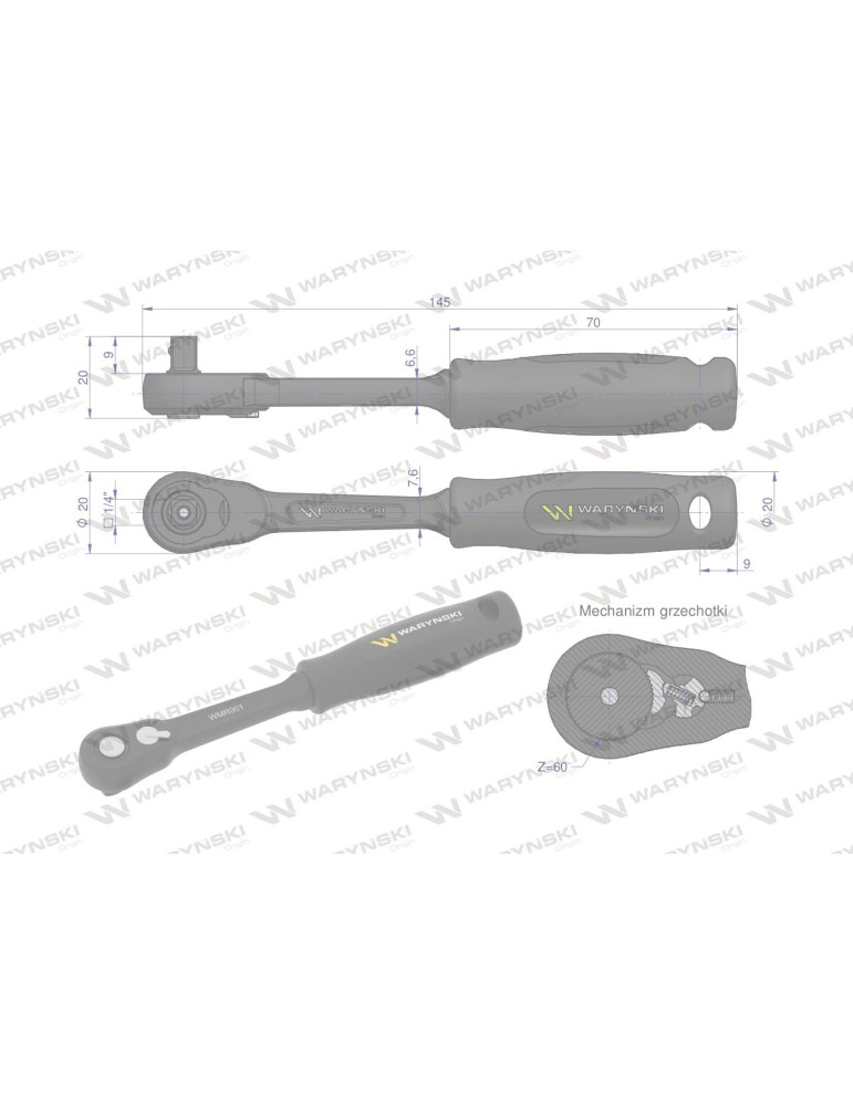 GRZECHOTKA 1/4" 60T WARYŃSKI
WMR001 o zw odporności
