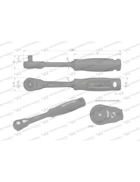 GRZECHOTKA 1/4" 60T WARYŃSKI
WMR001 o zw odporności
