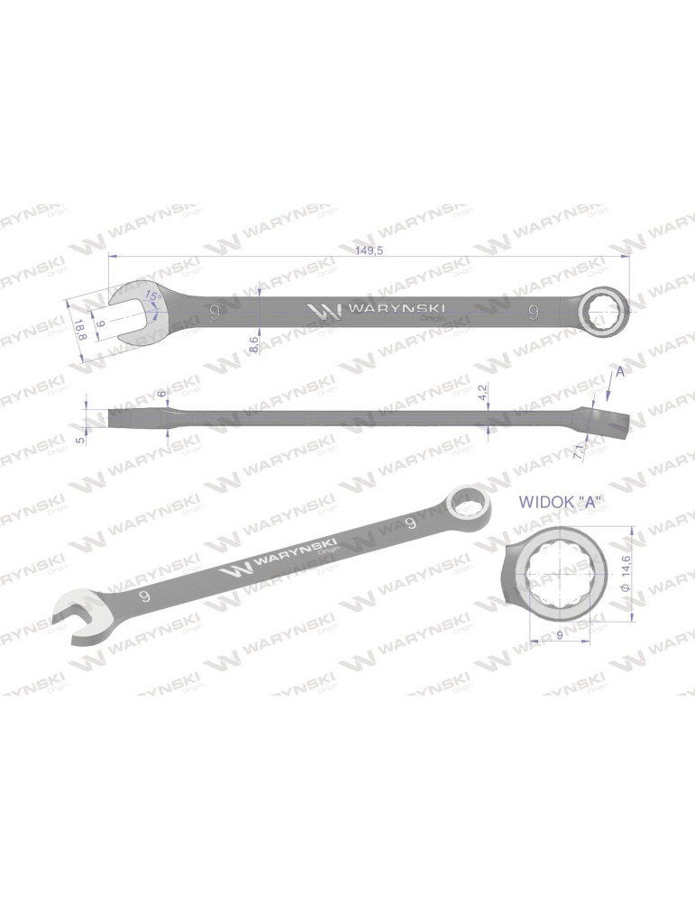 KLUCZ PŁASKO-OCZKOWY 9MM STANDART Waryński
WMK019