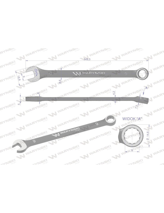 KLUCZ PŁASKO-OCZKOWY 9MM STANDART Waryński
WMK019