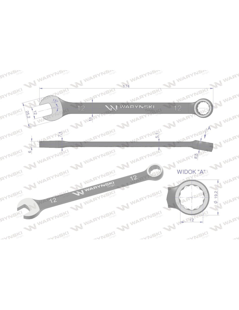 KLUCZ PŁASKO-OCZKOWY 12MM STANDART Waryński
WMK022