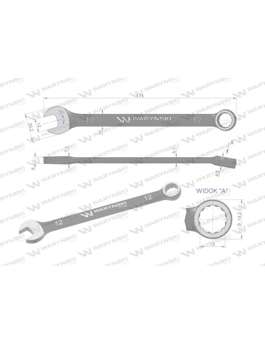 KLUCZ PŁASKO-OCZKOWY 12MM STANDART Waryński
WMK022
