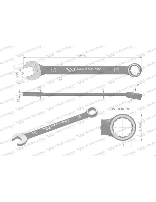 KLUCZ PŁASKO-OCZKOWY 15MM STANDART Waryński
WMK025