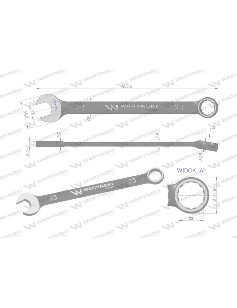 KLUCZ PŁASKO-OCZKOWY 23MM STANDART Waryński
WMK033
