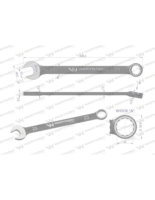 KLUCZ PŁASKO-OCZKOWY 23MM STANDART Waryński
WMK033
